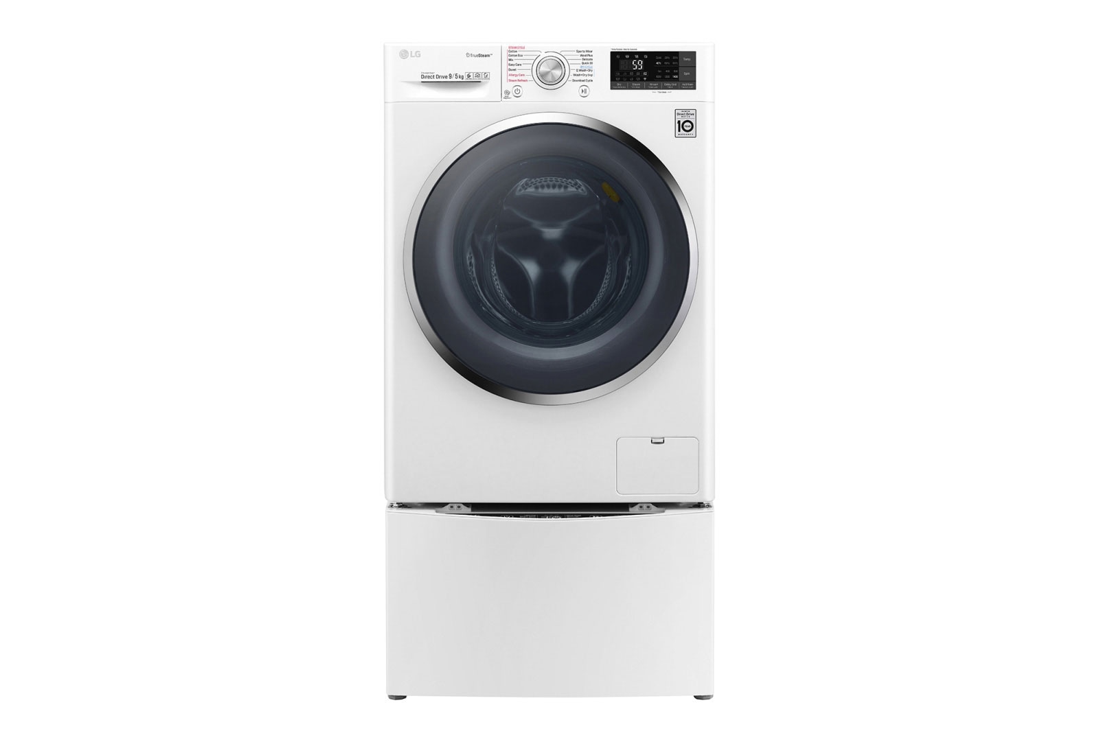 Front view of 11kg Total Washing Load TWINWash® System including LG MiniWasher TWIN171409H