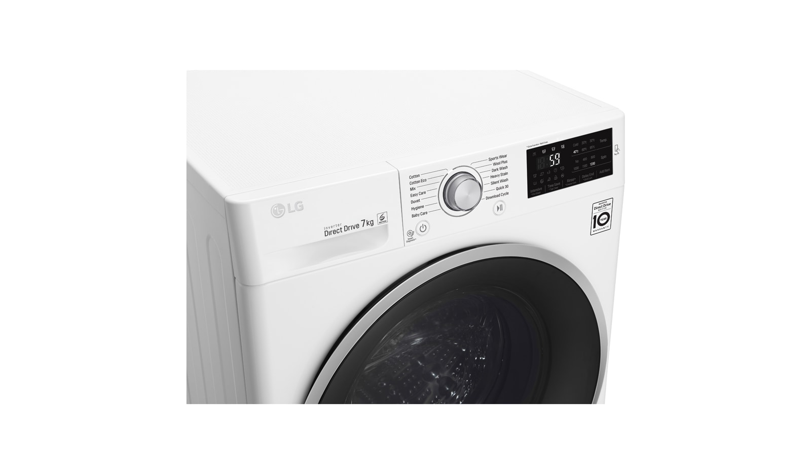 LG 7kg Front Load Washing Machine with 6 Motion Direct Drive, WD1207NCW