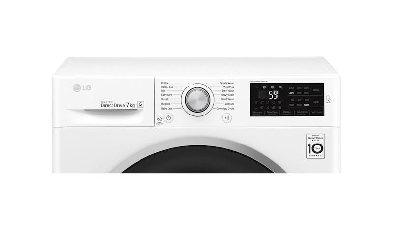 LG 7kg Front Load Washing Machine with 6 Motion Direct Drive, WD1207NCW