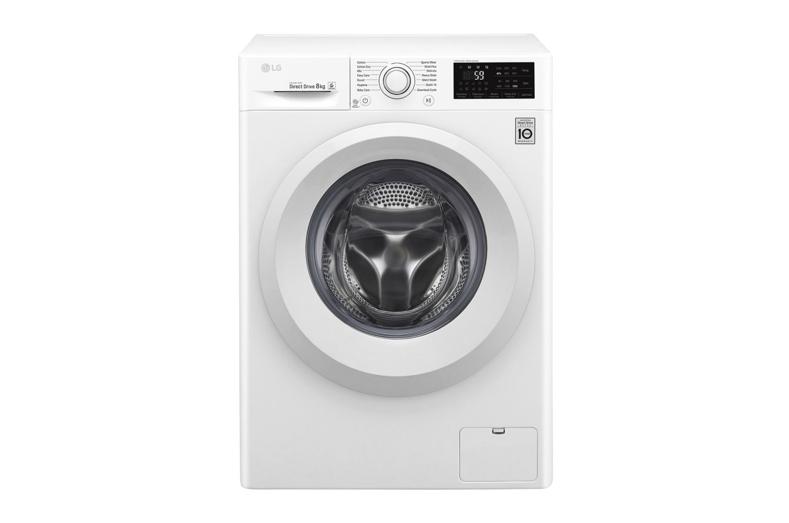 Front view of 8kg Front Loader Washing Machine with 6 Motion Direct Drive WD1208TC4W