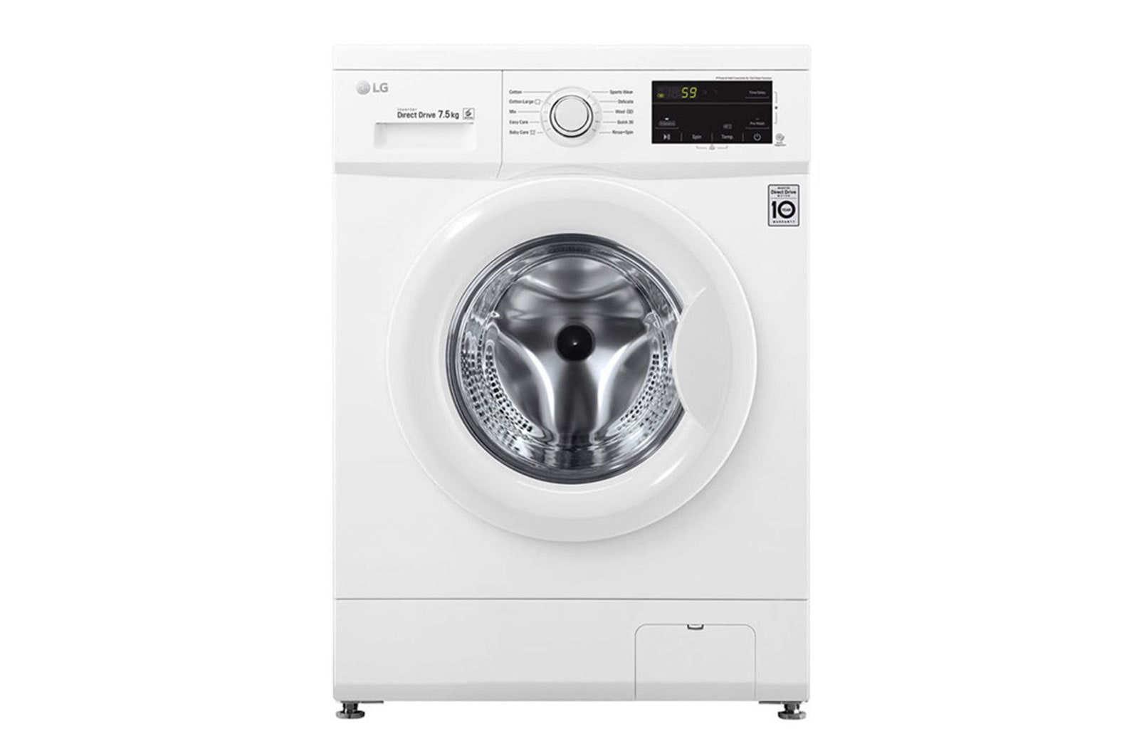 Front view of 7.5kg Front Loader Washing Machine with 6 Motion Direct Drive WD1275ND