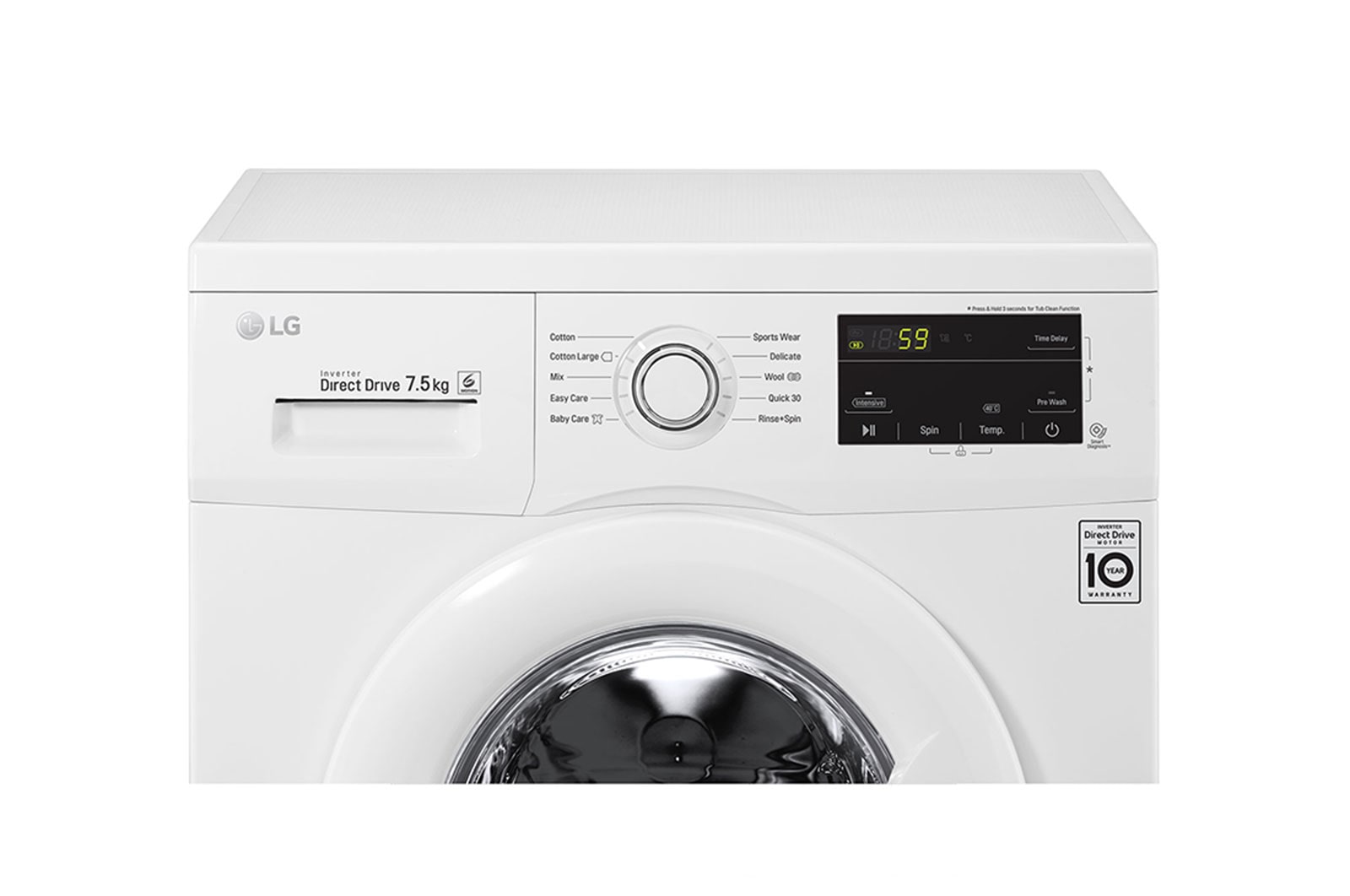 LG 7.5kg Front Loader Washing Machine with 6 Motion Direct Drive, WD1275ND