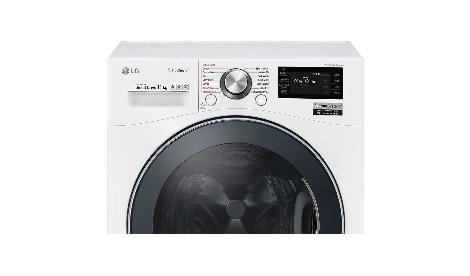 LG 11kg Centum™ Front Load Washer with Inverter Direct Drive Motor, WD1611SMW2