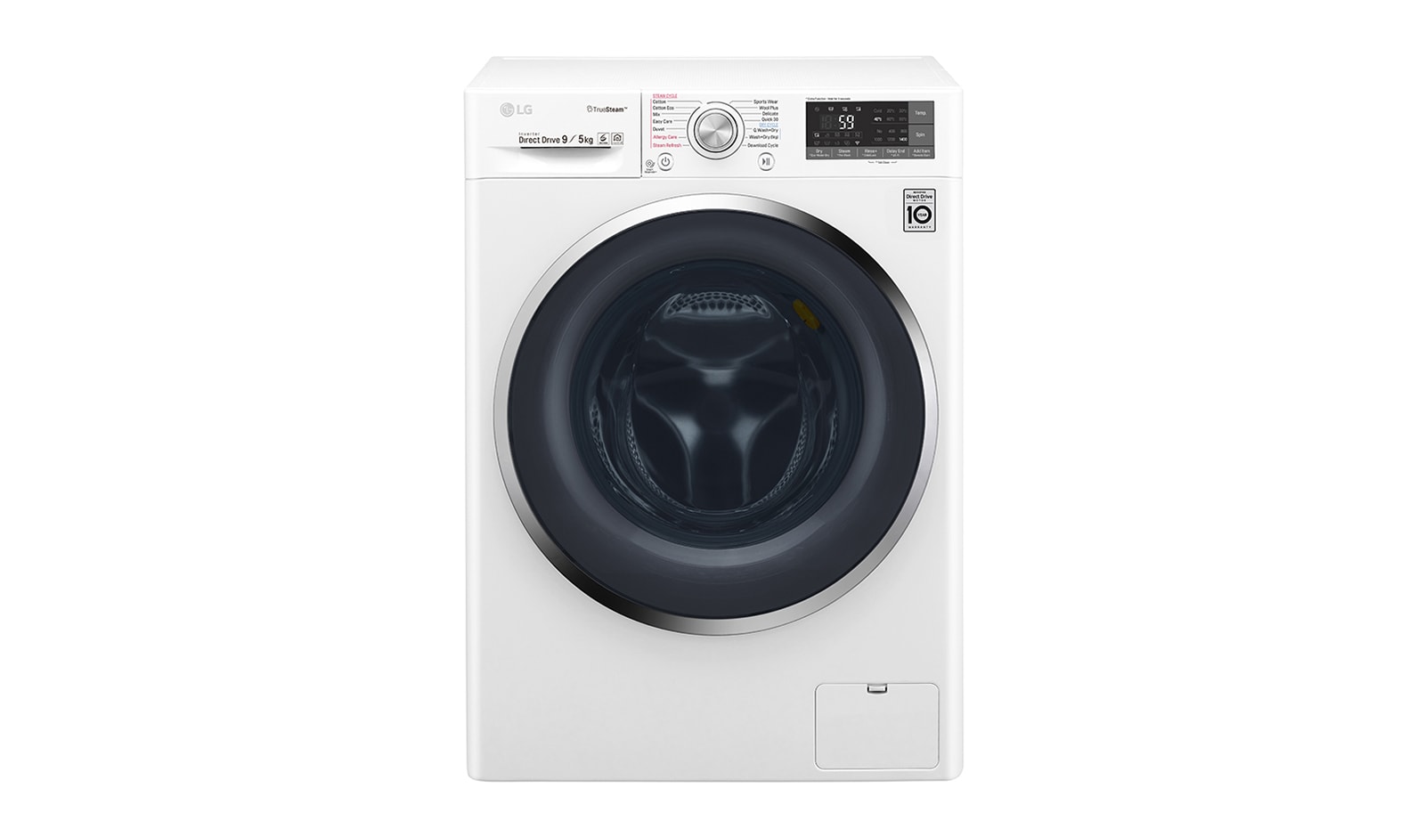 Front view of 9kg/5kg Front Load Washer Dryer Combo with TrueSteam® WDC1409HCW