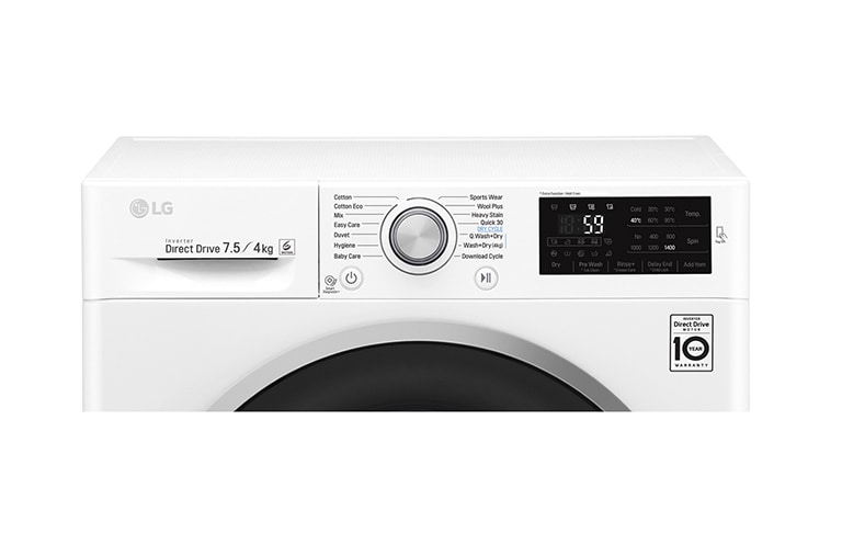 LG 7.5/4kg Front Load Washer Dryer Combo with 6 Motion Direct Drive, WDC1475NCW