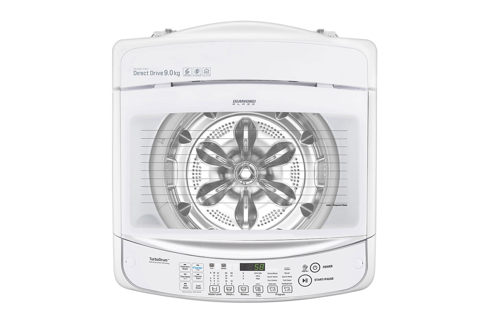 LG 9kg Top Load Washing Machine with TurboClean3D™, WTG9034WF
