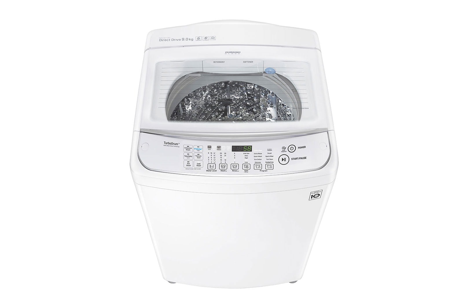 LG 9kg Top Load Washing Machine with TurboClean3D™, WTG9034WF