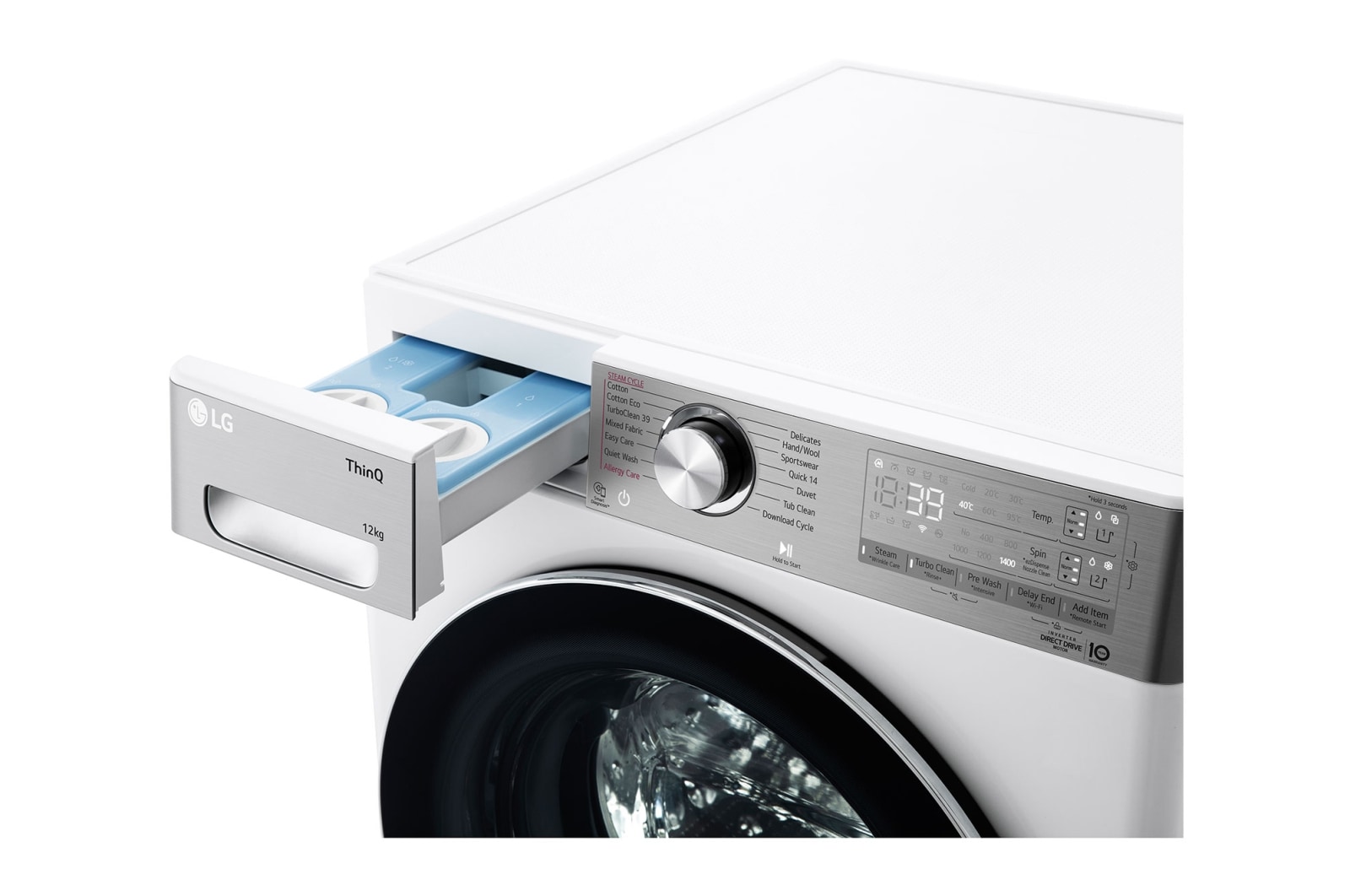 LG 12kg Series 10 Front Load Washing Machine with ezDispense<sup>®</sup> + Turbo Clean 360®, WV10-1412W