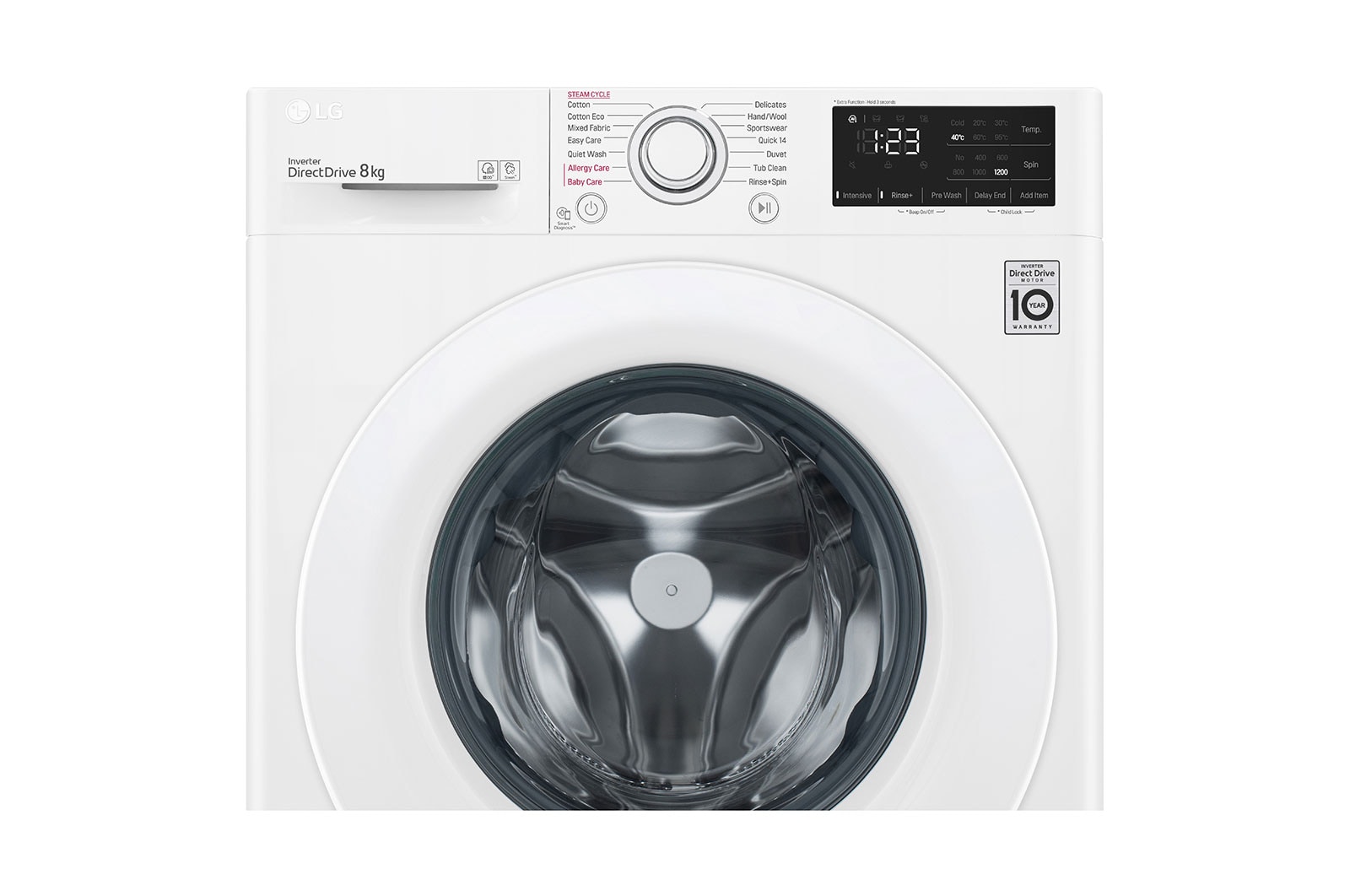LG 8kg Front Load Washer - 6 Motion Direct Drive, WV3-1208W