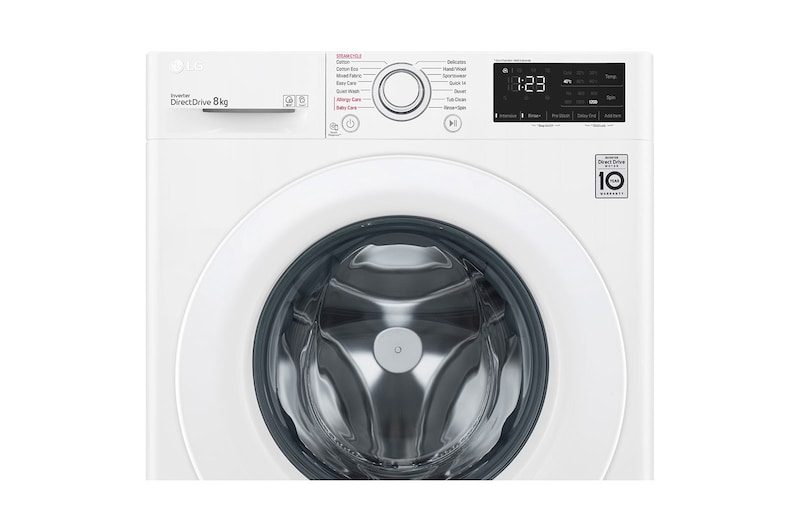 LG 8kg Front Load Washer - 6 Motion Direct Drive, WV3-1208W