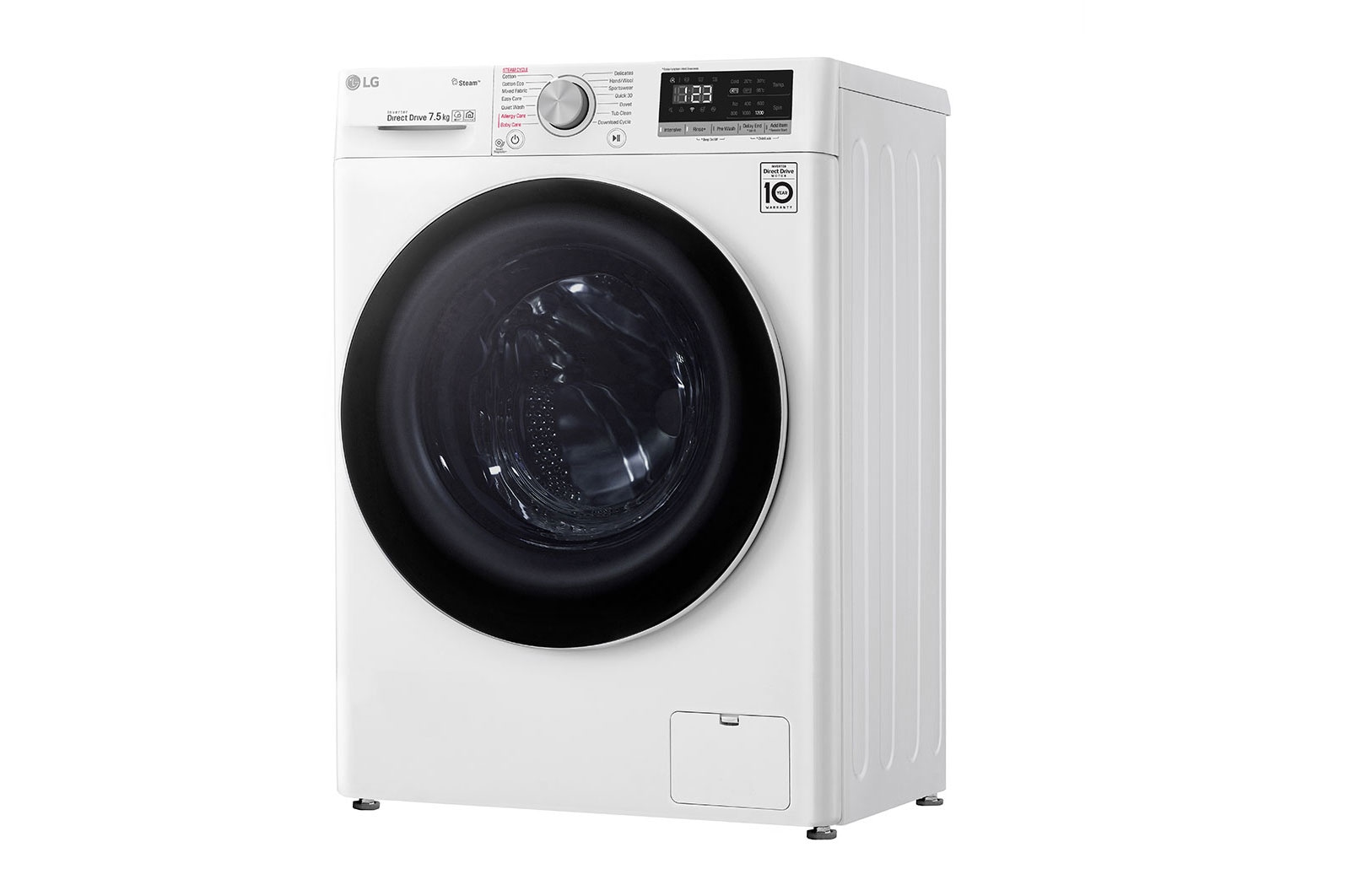 LG 7.5kg Front Load Washing Machine with Steam, WV5-1275W