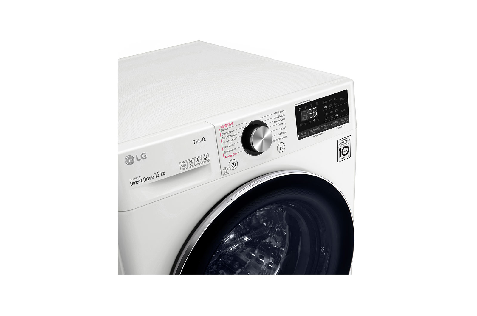 LG 12kg Front Load Washing Machine with Steam+, WV9-1412W