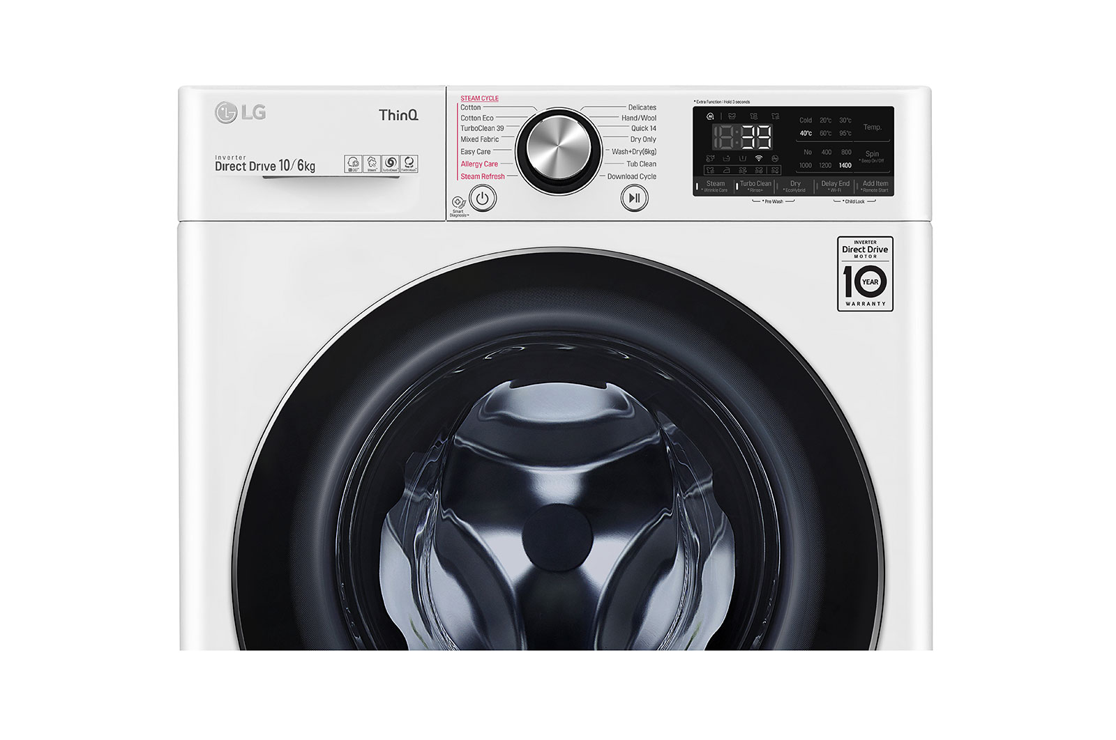 LG 10kg/6kg Series 9 Washer Dryer Combo - Steam, WVC9-1410W