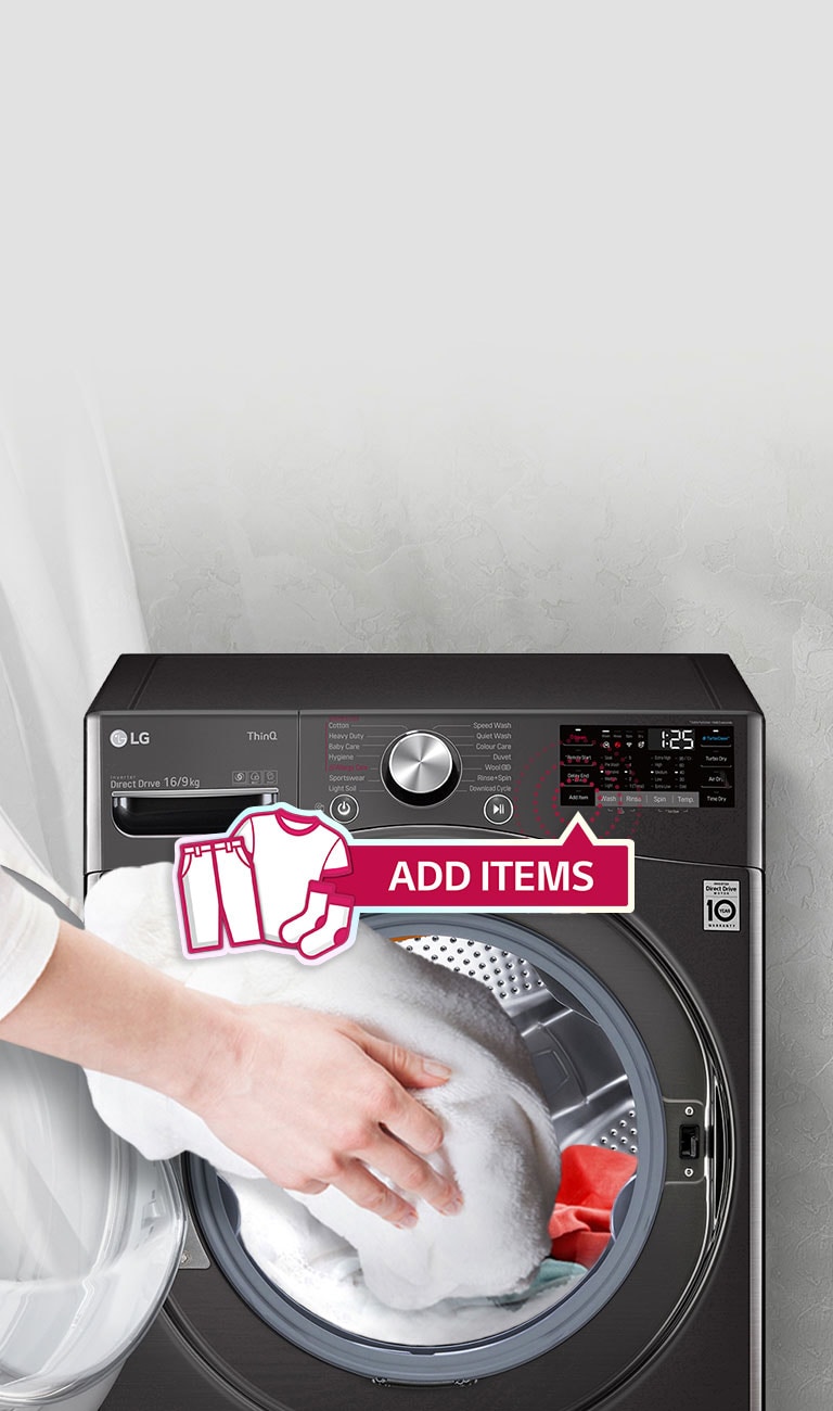 16kg Front Load Washing Machine with Steam and Turbo Clean WXLC 1116B LG NZ