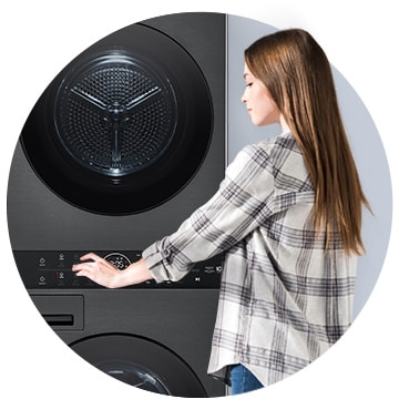A woman is comfortably operating the product with Center Control.