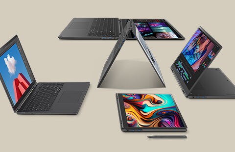 Versatile in every angle-laptop mode, tablet mode, tent mode, stand mode, flat mode.