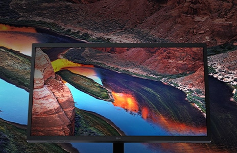 Screen displays bright colour contrasting screen