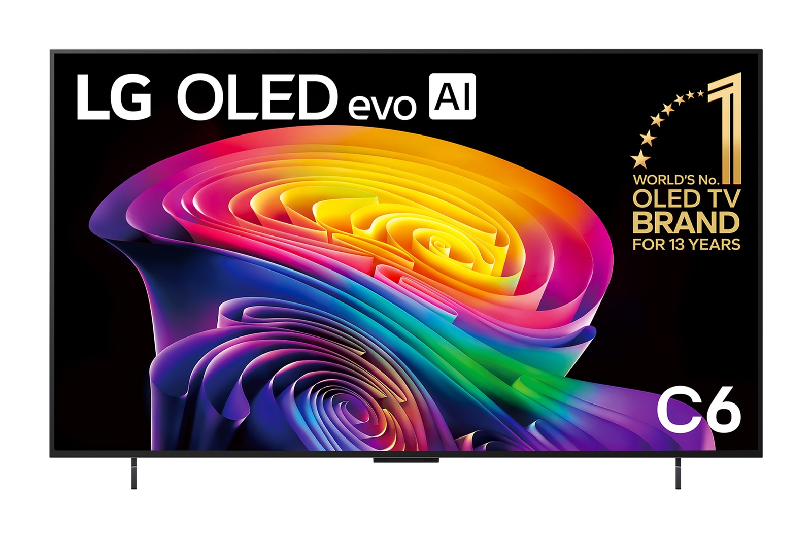 Front view of 42 Inch LG OLED evo AI C6 4K Smart TV 2026 OLED42C67LA
