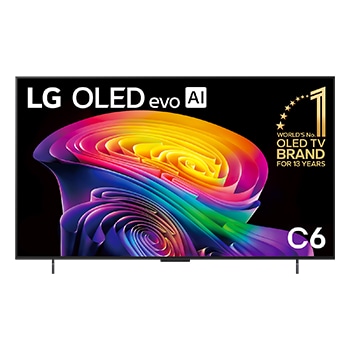 Front view of 42 Inch LG OLED evo AI C6 4K Smart TV 2026 OLED42C67LA
