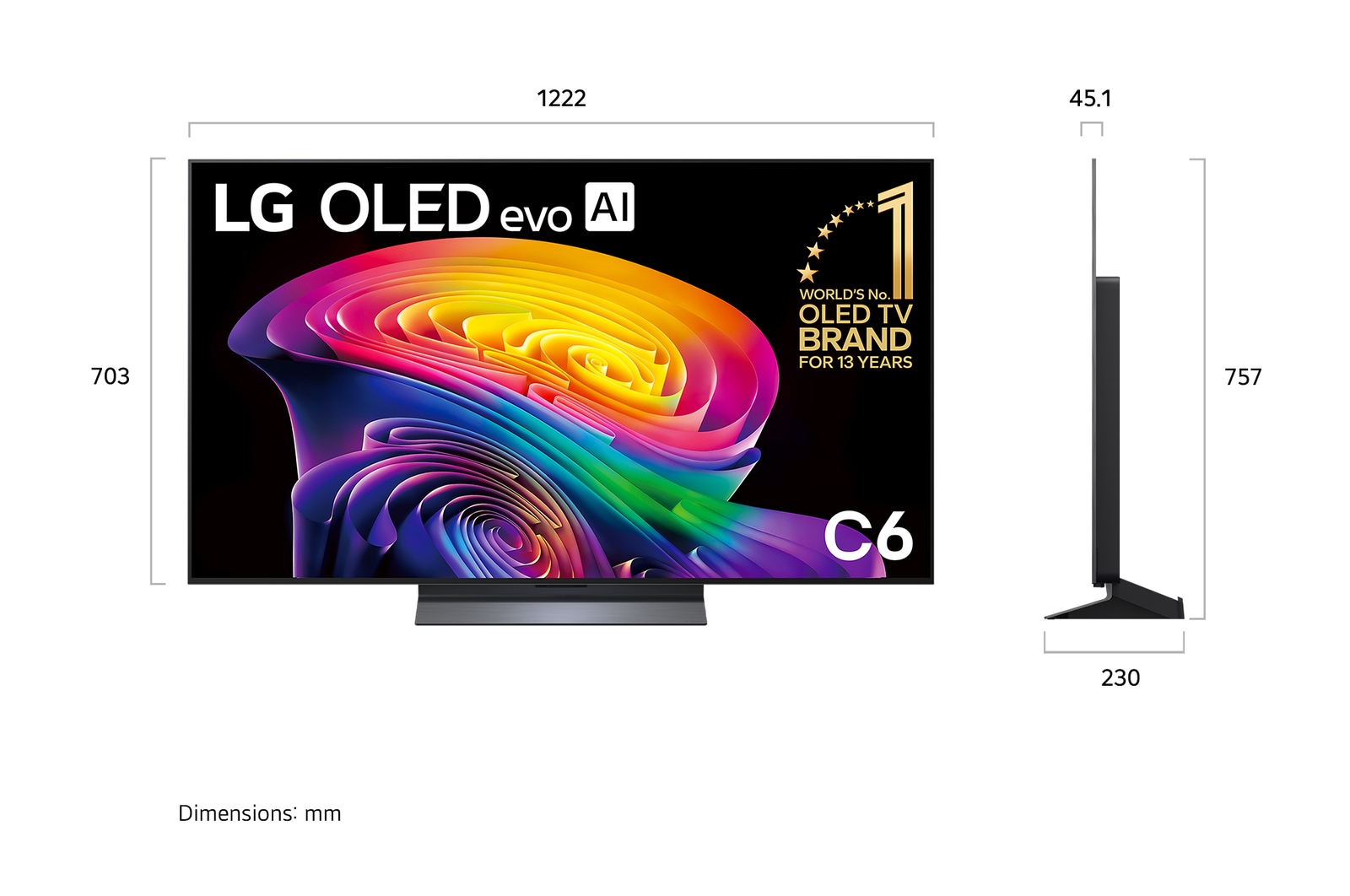 55 Inch LG OLED evo AI C6 4K Smart TV 2026