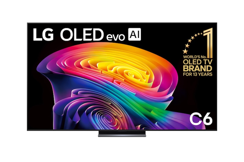 Front view of 83 Inch LG OLED evo AI C6 4K Smart TV 2026 OLED83C66LA