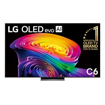 Front view of 83 Inch LG OLED evo AI C6 4K Smart TV 2026 OLED83C66LA