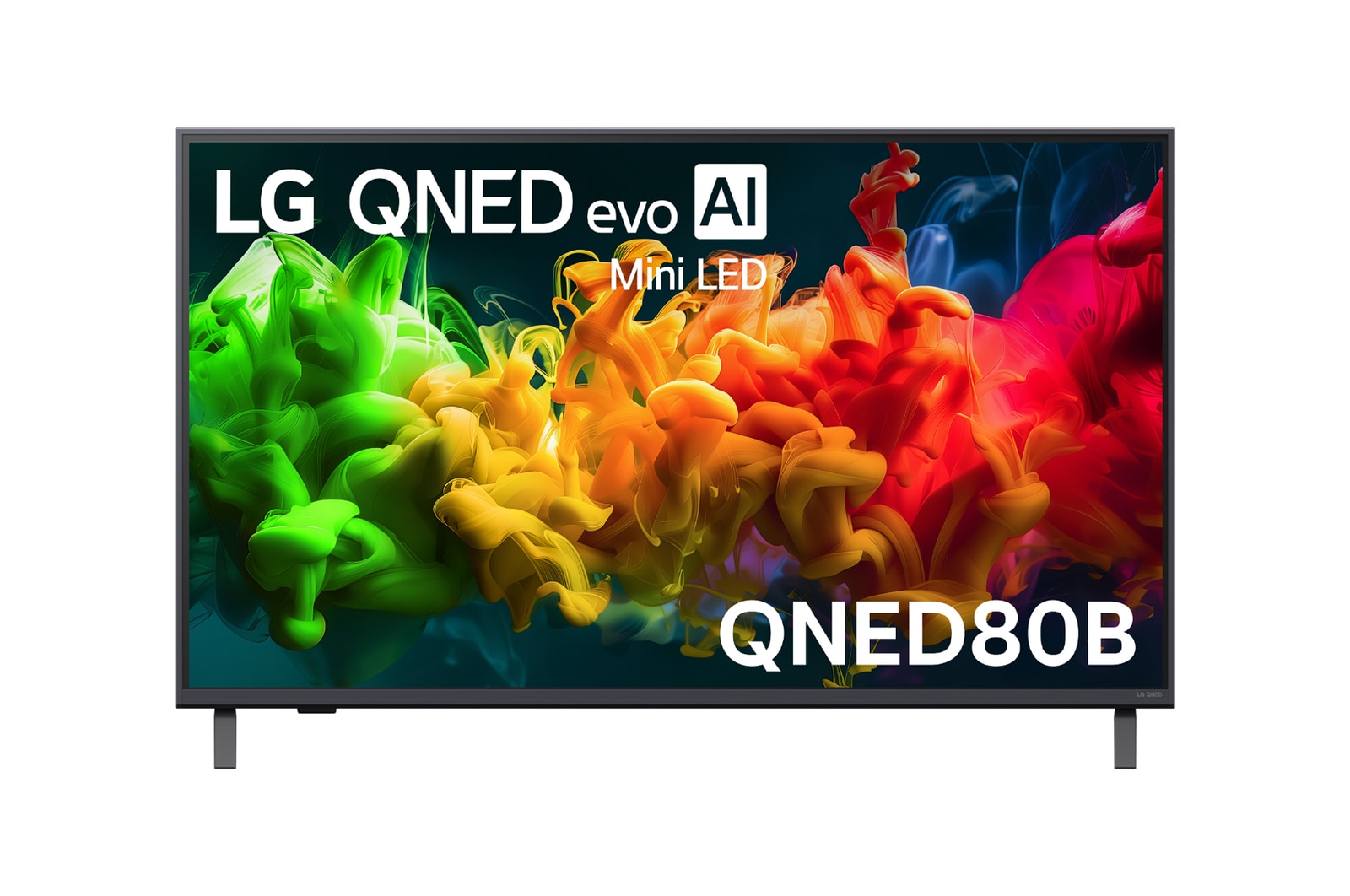 Front view of 43 Inch LG QNED evo AI QNED80 Mini LED 4K Smart TV 2026 43QNED80B6B