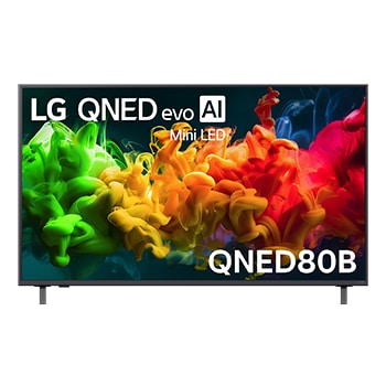 Front view of 55 Inch LG QNED evo AI QNED80 Mini LED 4K Smart TV 2026 55QNED80B6B