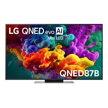 Front view of 55 Inch LG QNED evo AI QNED87 Mini LED 4K Smart TV 2026 55QNED87B6A