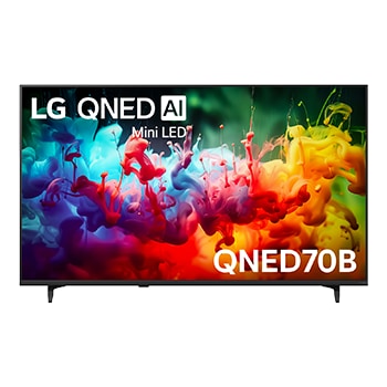 Front view of 55 Inch LG QNED AI QNED70 Mini LED 4K Smart TV 2026 55QNED70B6C