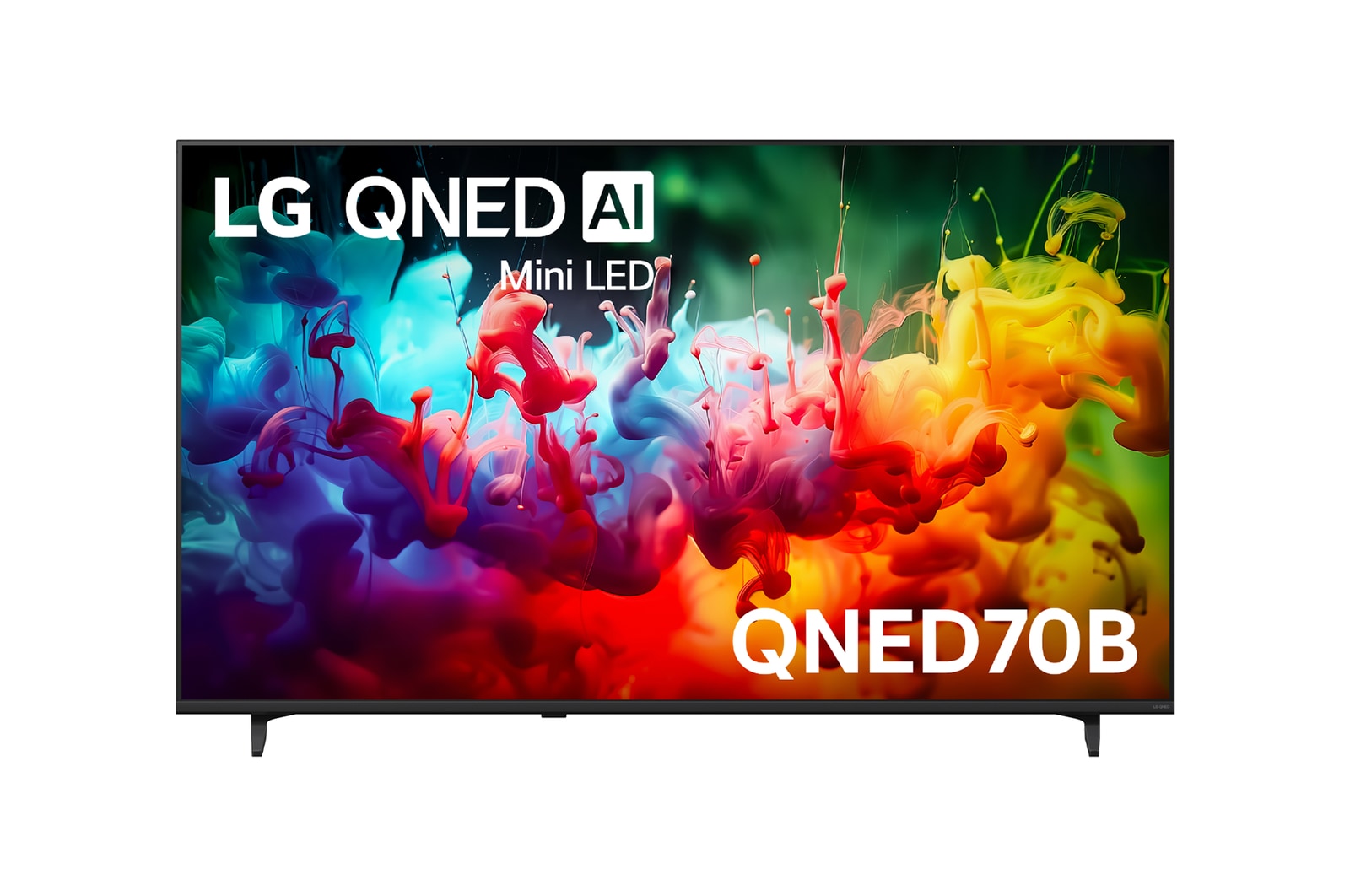 Front view of 65 Inch LG QNED AI QNED70 Mini LED 4K Smart TV 2026 65QNED70B6C