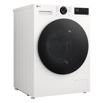 LG Series 3 Front Load Washing Machine overhead with detergent drawer pulled open showing detergent and softener compartments
