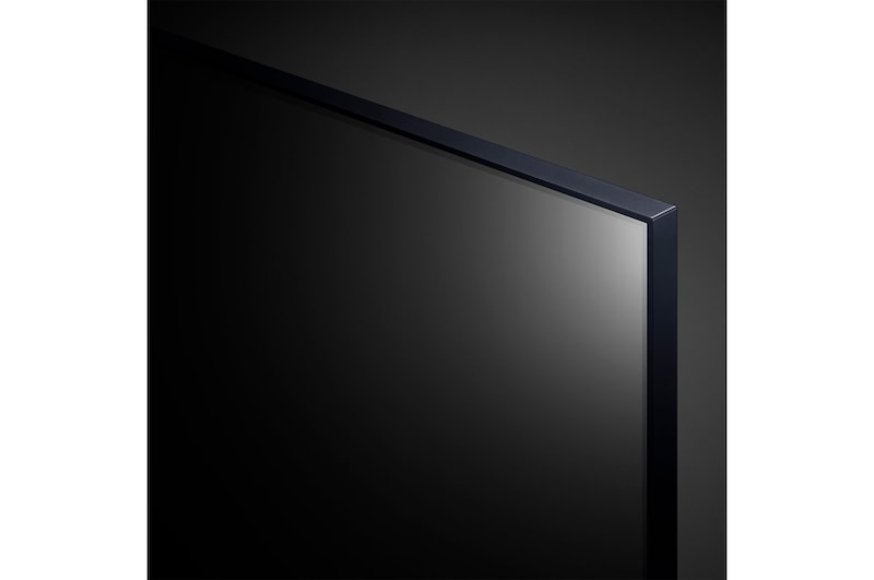 Close-up of the edge of LG NanoCell TV, NANO80