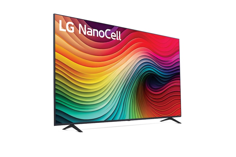 Side view of LG NanoCell TV, NANO80