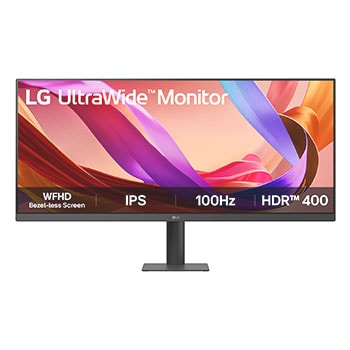 Front view of Monitor LG UltraWide 34" WFHD 100Hz IPS productividad más inmersiva 34U511A-B