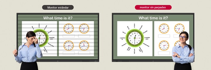 Gracias a la función sin parpadeo de la pizarra digital LG, los usuarios pueden usar el dispositivo con mayor comodidad incluso si miran la pantalla durante largos periodos.