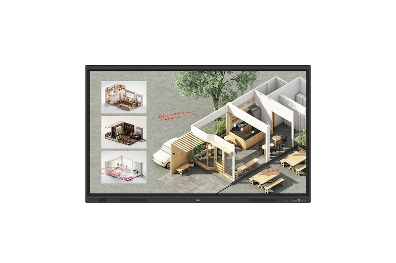 Front view of LG CreateBoard Standard 65" para señalización digital de 400nits 65TR3DQ-B