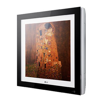 LG Wall Mounted ARNU07GSF14 es una pantalla de forma cuadrada con una banda negra alrededor, y dentro de la banda negra se puede ver una obra maestra con una banda blanca alrededor.