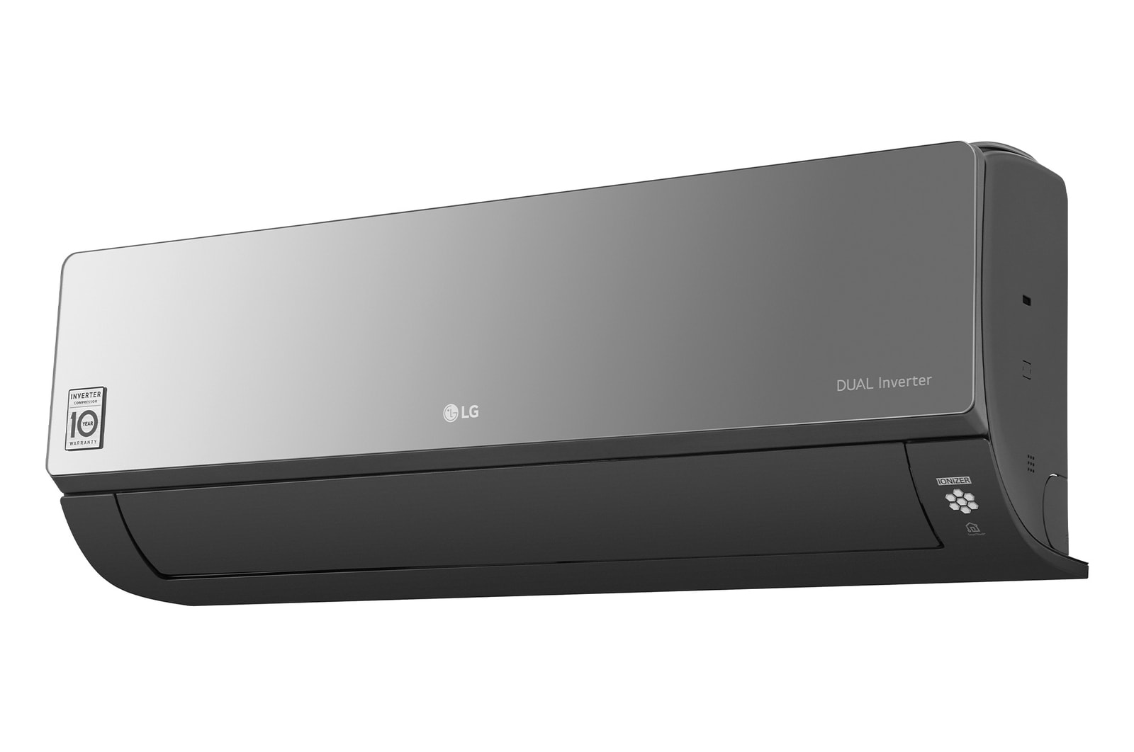 LG Wall Mounted ARNU12GSJR4 es una pantalla de forma cuadrada con una banda negra alrededor, y dentro de la banda negra se puede ver una obra maestra con una banda blanca alrededor.