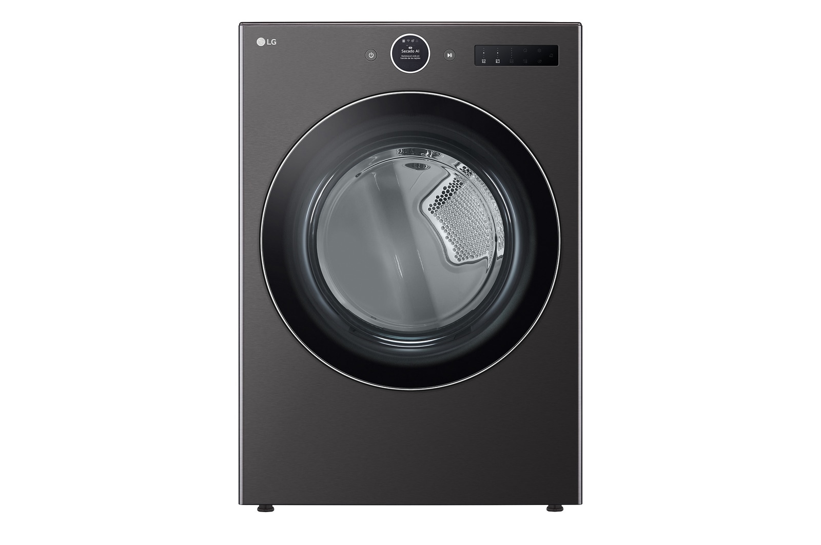 Front view of Secadora de Carga Frontal – DF74BFXS6B – 22 kg – Acero Negro– ThinQ DF74BFXS6B