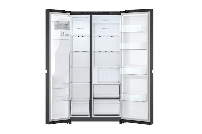 front view full open door without food