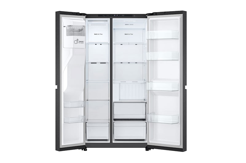 front view full open door without food