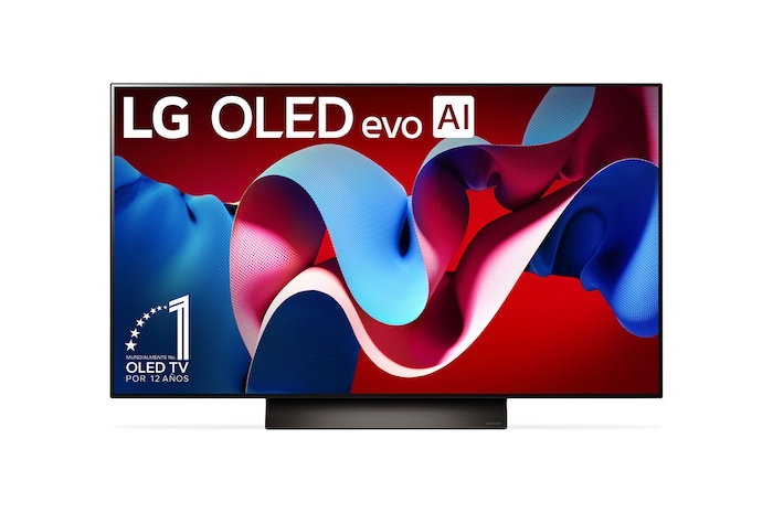 Vista lateral ligeramente inclinada hacia la derecha con la barra de sonido debajo y un altavoz adicional al costado