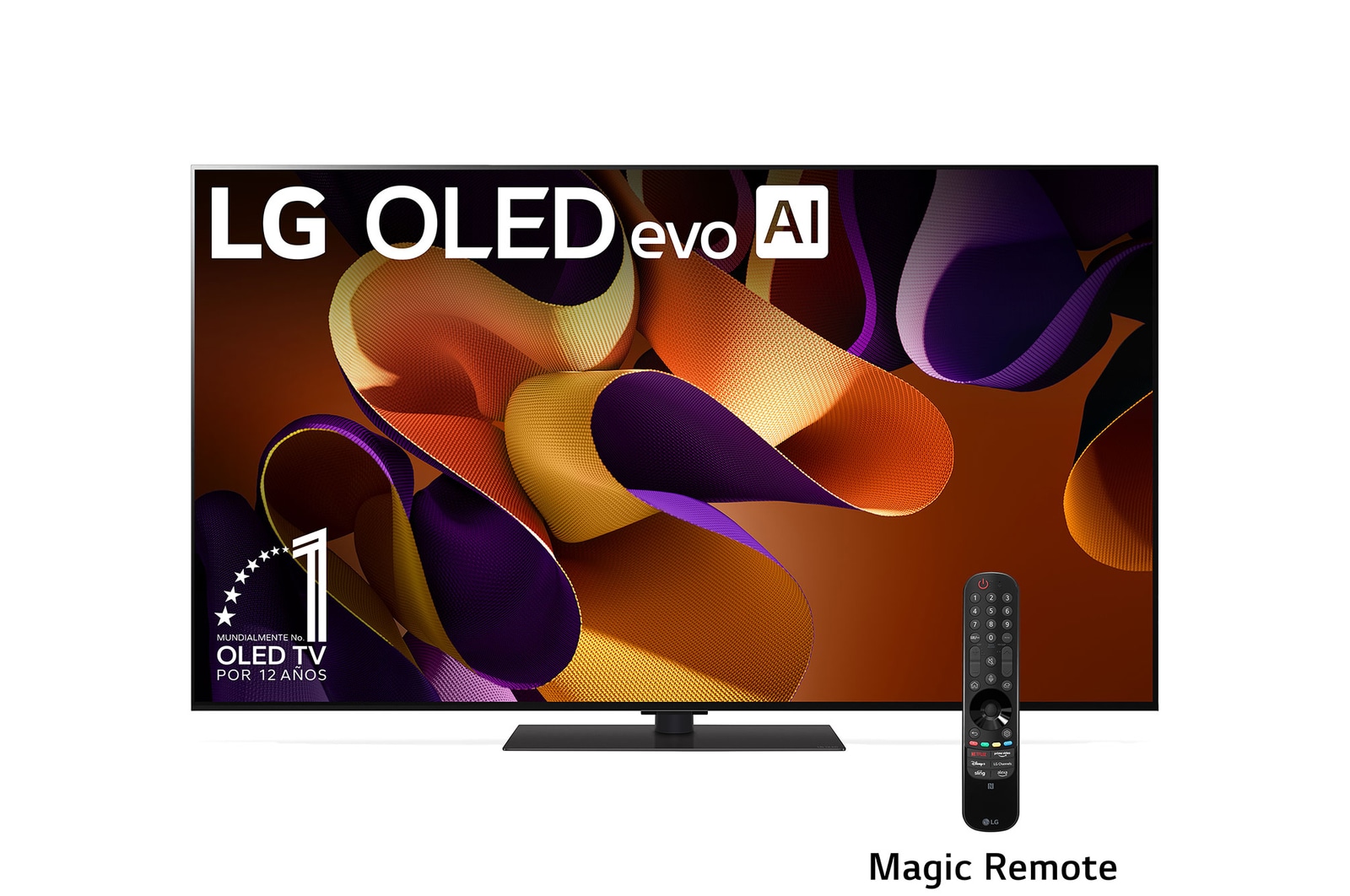 Vista lateral izquierda de LG OLED evo TV, OLED G4 en la pared