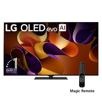 Vista lateral izquierda de LG OLED evo TV, OLED G4 en la pared