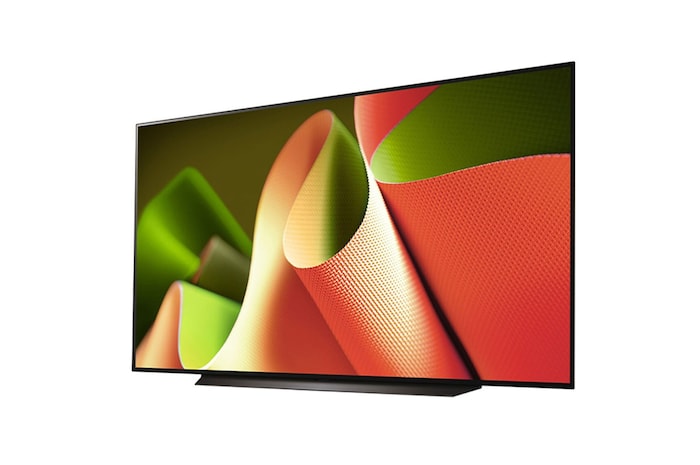 Slightly-angled left-facing side view of LG OLED TV, OLED B4