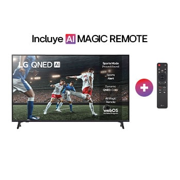 Front view of 55" LG QNED AI QNED73 4K Smart TV 55QNED73ASA