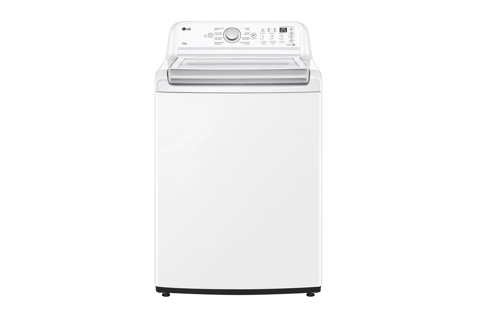 Front view of 22kg Lavadora Carga Superior con Direct Drive Inverter & Smart Diagnosis, Color Blanco  WT22WT6HK