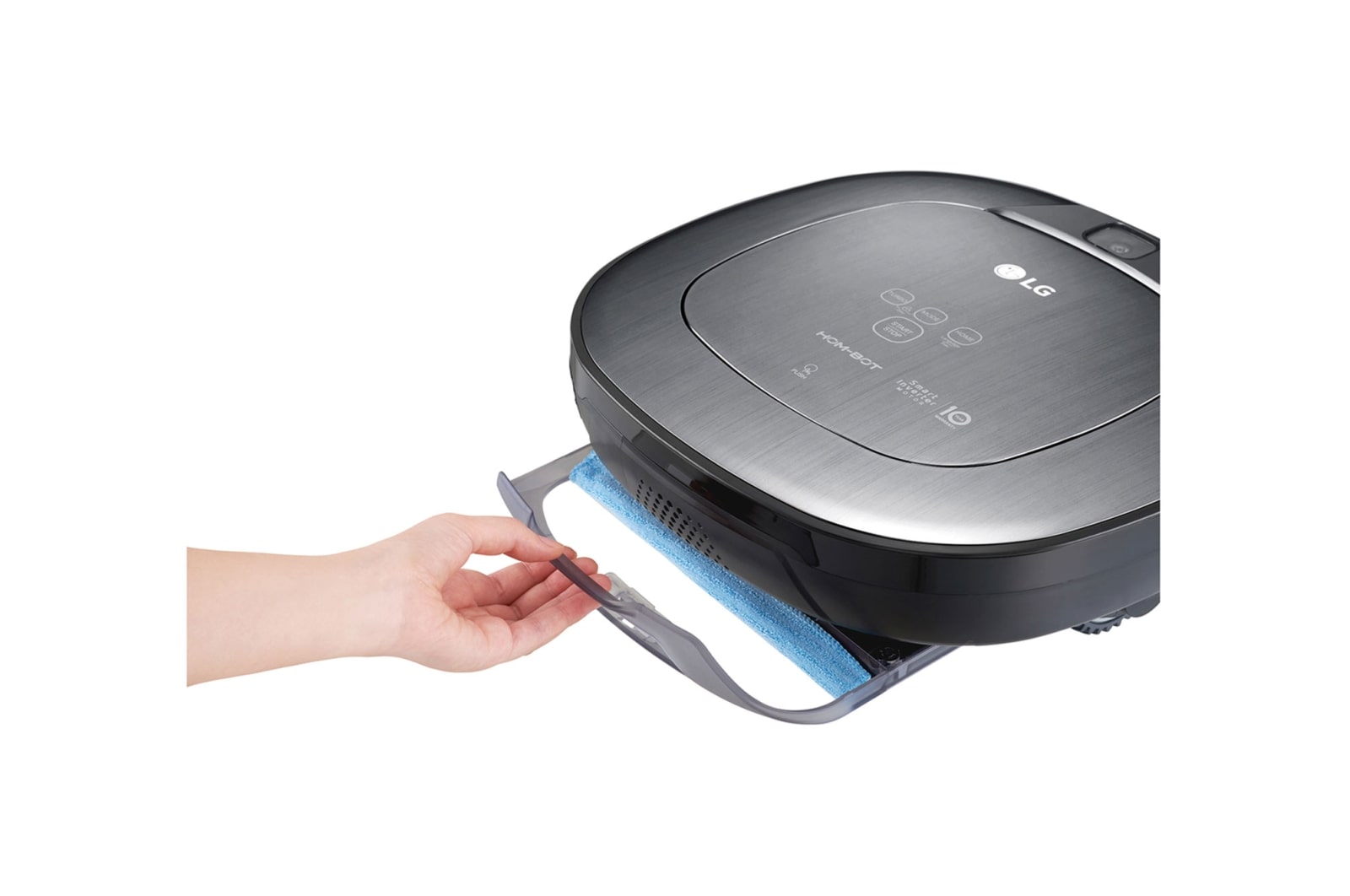 LG Robot Aspiradora Hombot con Motor Smart Inverter, Color Metálico, VR6480MS