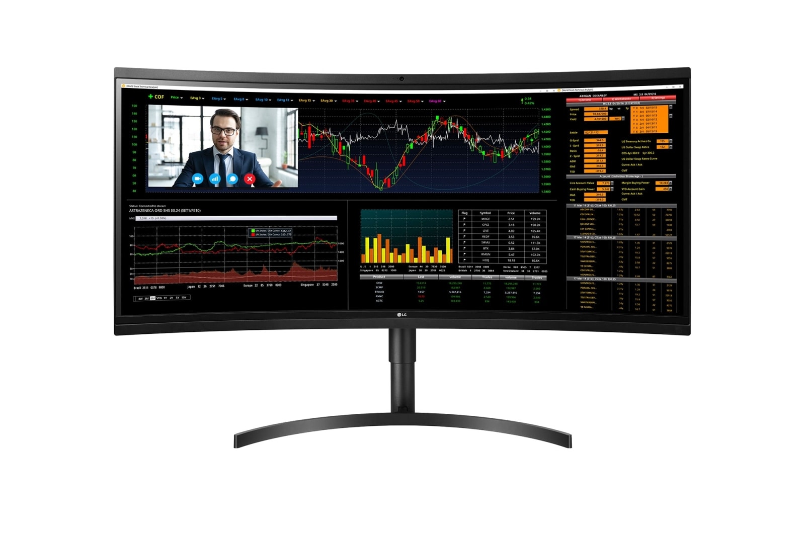 Front view of Thin Client Todo-en-Uno UltraWide™ de 38'' 38CL950P-1C